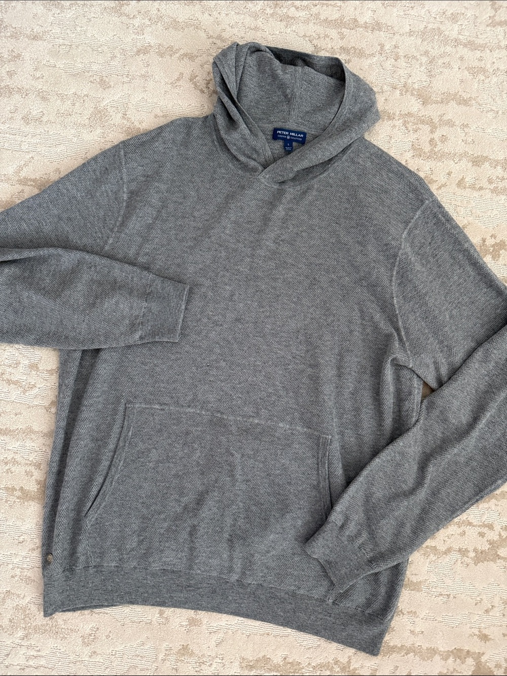 Peter Millar cotton/wool textured hoodie- Large- crown crafted line
